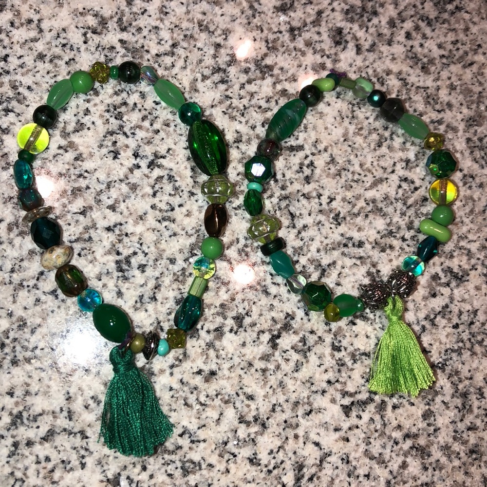 Beautiful Multicolored Green Stoned Bracelet!